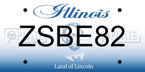 ZSBE82 Illinois License Plate