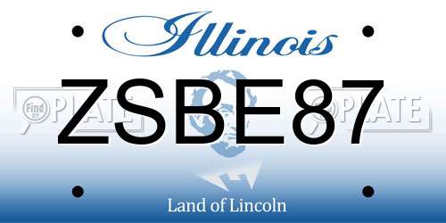 ZSBE87 Illinois License Plate