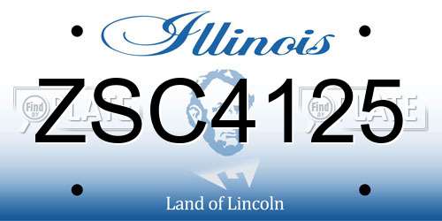 ZSC4125 Illinois License Plate