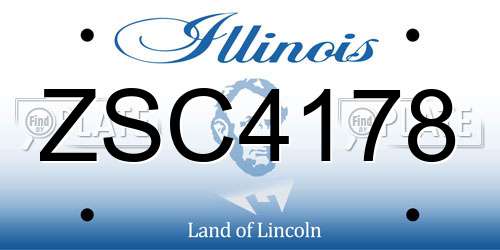ZSC4178 Illinois License Plate