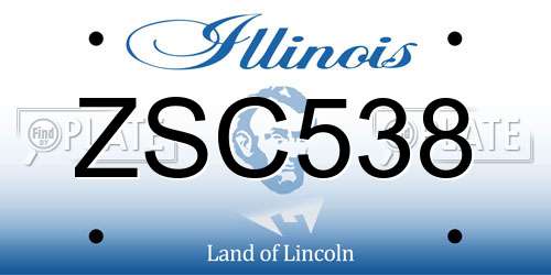 ZSC538 Illinois License Plate