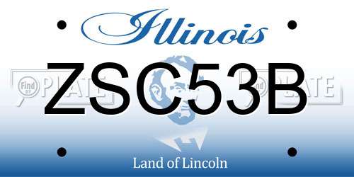 ZSC53B Illinois License Plate