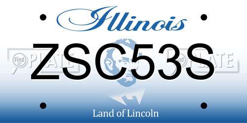 ZSC53S Illinois License Plate