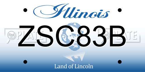 ZSC83B Illinois License Plate