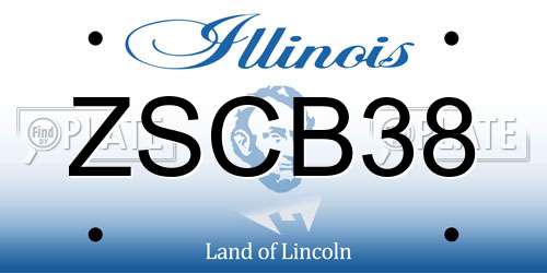 ZSCB38 Illinois License Plate