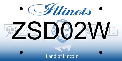 ZSD02W Illinois License Plate