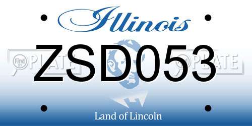 ZSD053 Illinois License Plate