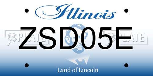 ZSD05E Illinois License Plate