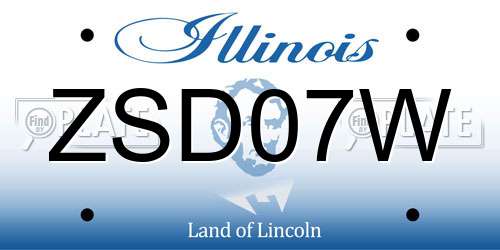 ZSD07W Illinois License Plate