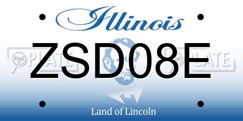 ZSD08E Illinois License Plate