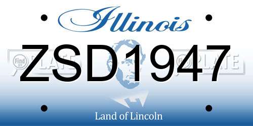 ZSD1947 Illinois License Plate