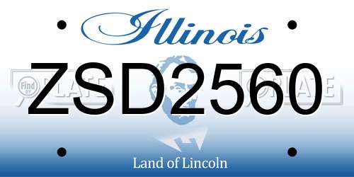 ZSD2560 Illinois License Plate