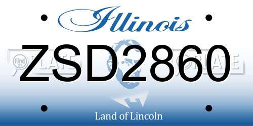 ZSD2860 Illinois License Plate
