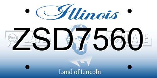 ZSD7560 Illinois License Plate