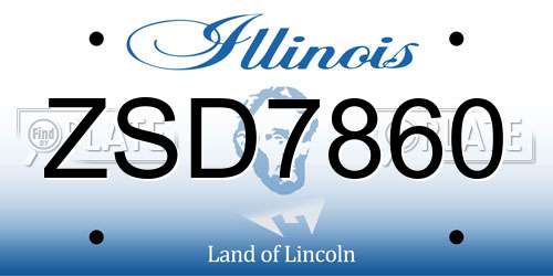 ZSD7860 Illinois License Plate