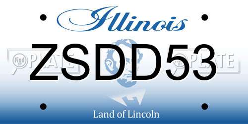ZSDD53 Illinois License Plate