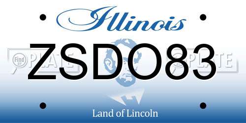 ZSDO83 Illinois License Plate