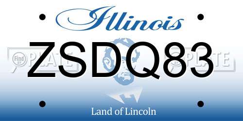ZSDQ83 Illinois License Plate