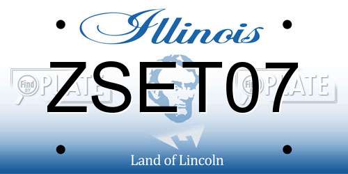 ZSET07 Illinois License Plate
