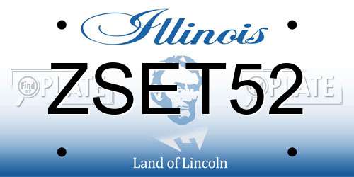 ZSET52 Illinois License Plate