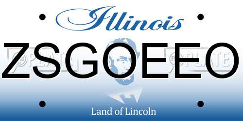ZSGOEEO Illinois License Plate