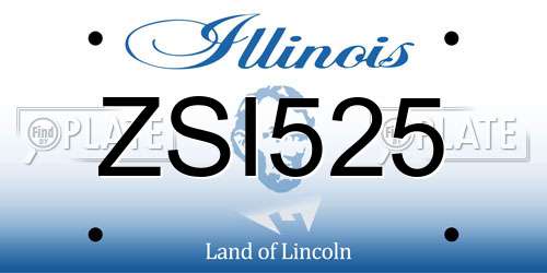 ZSI525 Illinois License Plate
