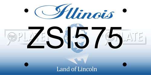 ZSI575 Illinois License Plate