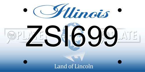 ZSI699 Illinois License Plate