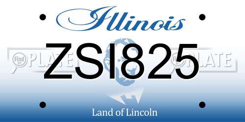 ZSI825 Illinois License Plate
