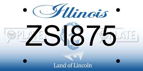ZSI875 Illinois License Plate