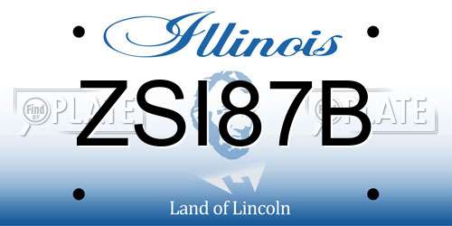 ZSI87B Illinois License Plate