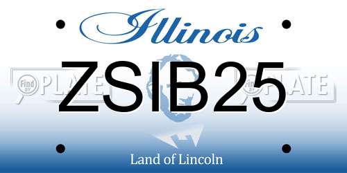 ZSIB25 Illinois License Plate