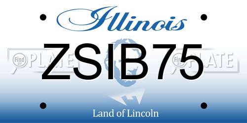 ZSIB75 Illinois License Plate