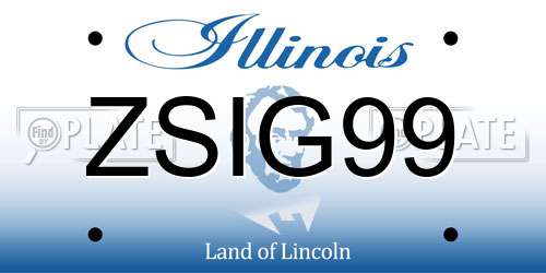ZSIG99 Illinois License Plate