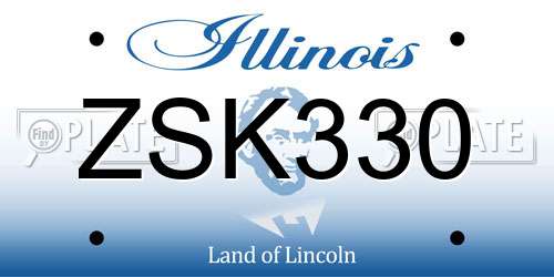 ZSK330 Illinois License Plate