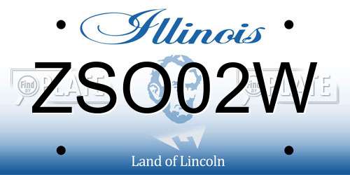 ZSO02W Illinois License Plate