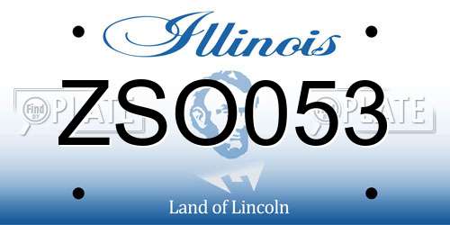 ZSO053 Illinois License Plate