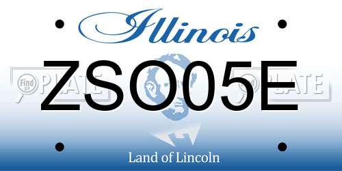 ZSO05E Illinois License Plate