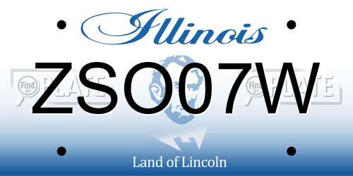 ZSO07W Illinois License Plate