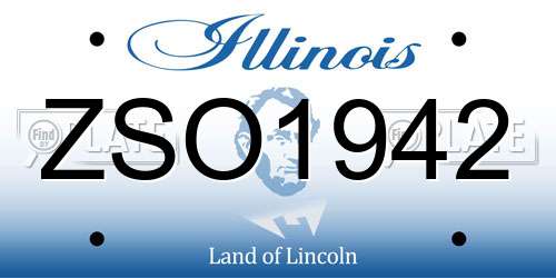 ZSO1942 Illinois License Plate