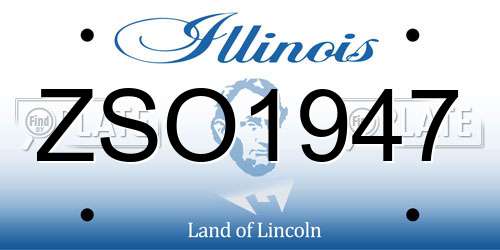 ZSO1947 Illinois License Plate