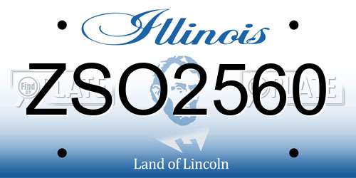 ZSO2560 Illinois License Plate
