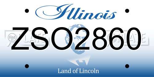 ZSO2860 Illinois License Plate