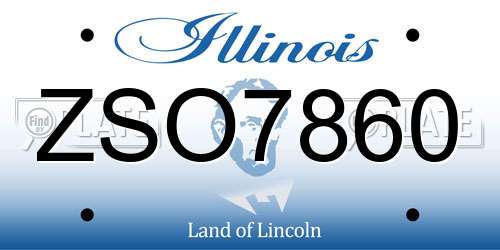 ZSO7860 Illinois License Plate