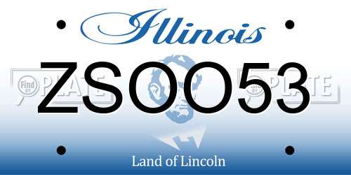 ZSOO53 Illinois License Plate