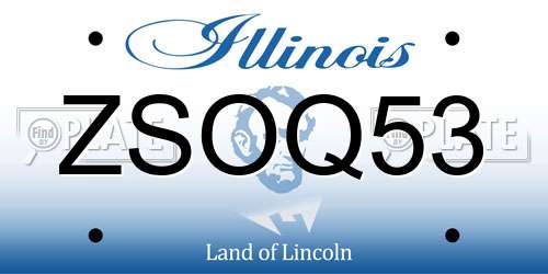 ZSOQ53 Illinois License Plate