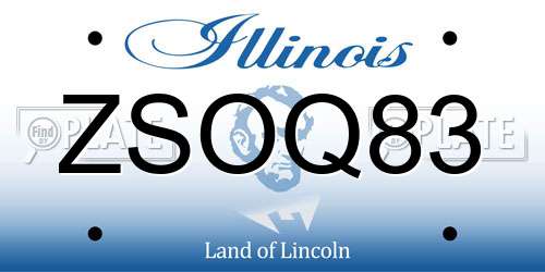 ZSOQ83 Illinois License Plate