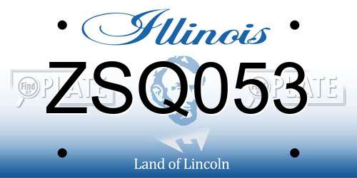 ZSQ053 Illinois License Plate
