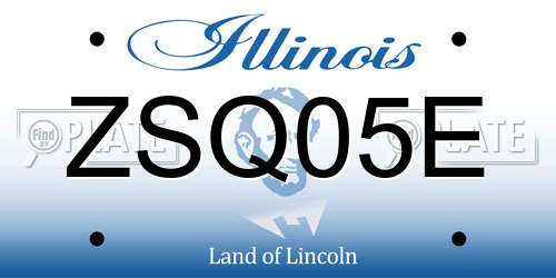 ZSQ05E Illinois License Plate