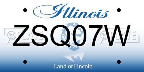 ZSQ07W Illinois License Plate